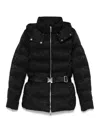 Elisabetta Franchi Down Jacket With High Collar And Belt In Black