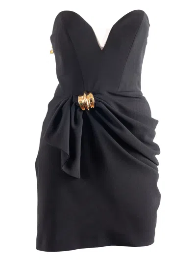Elisabetta Franchi Structured Black Evening Dress