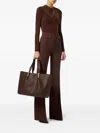 Elisabetta Franchi Draped Button Cupro Top In Brown