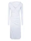 Elisabetta Franchi Draped Button-detail Dress In White