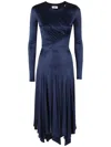 Elisabetta Franchi Draped Evening Dress In 蓝色