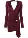 Elisabetta Franchi Draped-detailing Mini Dress In Red