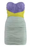 Elisabetta Franchi Draped Jersey Mini Dress In Multicolor