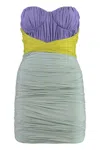 Elisabetta Franchi Draped Jersey Mini Dress In Multicolor