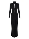Elisabetta Franchi Red Carpet Jersey Knot Dress In Black