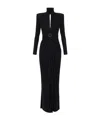 Elisabetta Franchi Red Carpet Dress With Drapes In Black