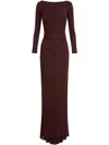 Shop Elisabetta Franchi Draped Jersey Gown