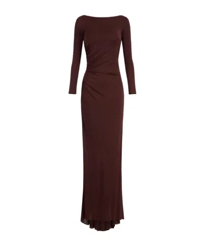 ELISABETTA FRANCHI ELISABETTA FRANCHI DRAPED RED CARPET DRESS