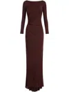 Elisabetta Franchi Drapiertes Jersey-abendkleid In Red
