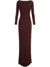 Elisabetta Franchi Drapiertes Jersey-abendkleid In Rot