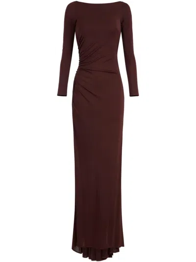 Elisabetta Franchi Drapiertes Jersey-abendkleid In Red