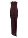 Elisabetta Franchi Draped Jersey Maxi Dress In Brown