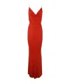 Elisabetta Franchi Draped Jersey Maxi Dress In Red