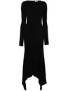 Elisabetta Franchi Draped Jersey Midi Dress In Black