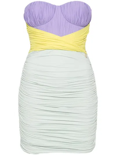 ELISABETTA FRANCHI DRAPED JERSEY MINI DRESS
