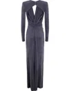 Elisabetta Franchi Draped Knot Detailing Dress In Gray