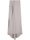 Elisabetta Franchi Draped Crepe Long Skirt In Neutrals