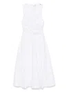 Elisabetta Franchi One Shoulder Pleated Maxi Dress In White