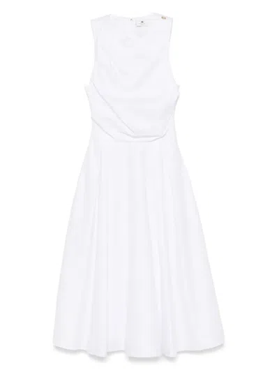 ELISABETTA FRANCHI DRAPED MIDI DRESS