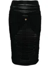 Elisabetta Franchi Draped Midi Skirt In Black