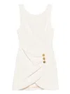Elisabetta Franchi Draped Front Mini Dress In White