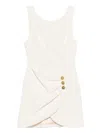 Elisabetta Franchi Draped Front Mini Dress In Neutral