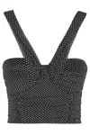 Elisabetta Franchi Draped Off-shoulder V-neck Cropped Top