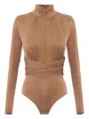Elisabetta Franchi Drapierter Body Mit Schleife In Neutral