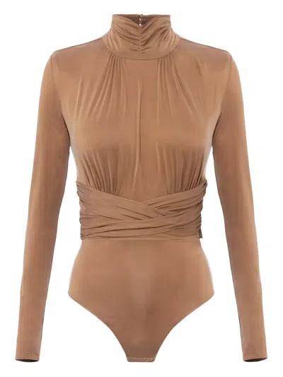 Elisabetta Franchi Drapierter Body Mit Schleife In Neutral