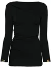 Elisabetta Franchi Women's Draped Top In Schwarz