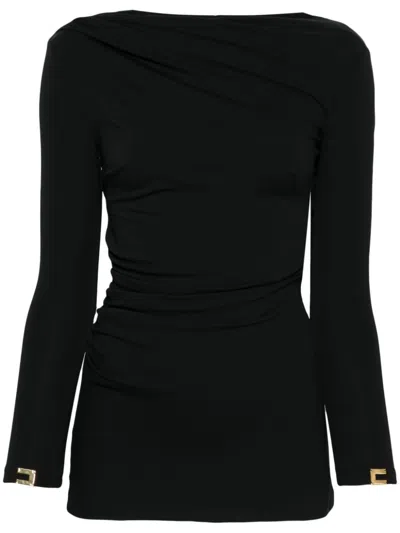 Elisabetta Franchi Women's Draped Top In 110 Nero