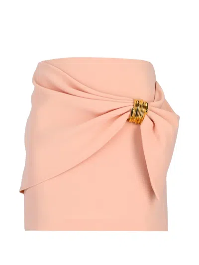 Elisabetta Franchi Draped-detail Mini Skirt In Pink