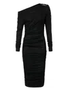Elisabetta Franchi Draping Asymmetric Jersey Dress In Black