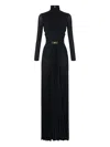 Elisabetta Franchi Draping Pleated Maxi Dress In Black
