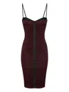 Elisabetta Franchi Draping Strap Midi Dress In Purple