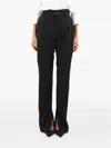 Elisabetta Franchi Drawstring Split-ankle Trousers In Black