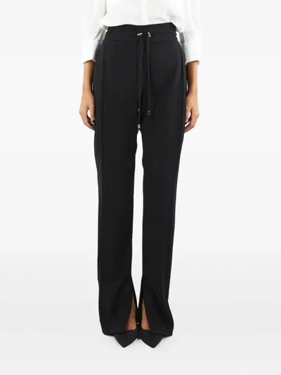 Elisabetta Franchi Drawstring Split-ankle Trousers In Black