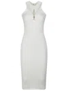 Elisabetta Franchi Fitted Midi Dress With Cut-out Details In White
