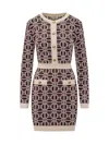 Elisabetta Franchi Logo-jacquard Long-sleeved Mini Dress
