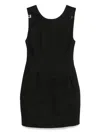 Elisabetta Franchi Linen And Viscose Dress In Black