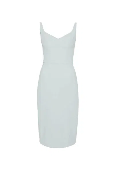 Elisabetta Franchi Crepe-texture Midi Dress In Blue