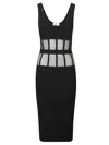 Elisabetta Franchi Fitted Midi Dress In Black