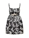 Elisabetta Franchi Floral-print Midi Dress In Black