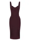 Elisabetta Franchi Structured Bodice Evening Dress In Burgundy