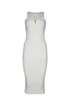 Elisabetta Franchi Fitted Midi Dress With Cut-out Details In White
