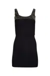 Elisabetta Franchi Bead-embellished Mini Dress In Black