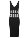 Elisabetta Franchi Fitted Midi Dress In Black