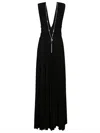 Elisabetta Franchi Lurex Pleated Maxi Dress In Black