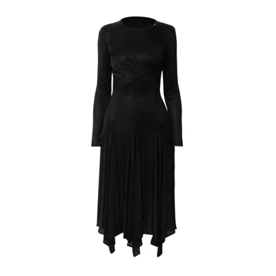 Elisabetta Franchi Asymmetric Evening Dress In Black