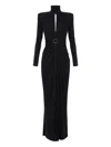 Elisabetta Franchi Red Carpet Dress With Drapes In Black